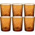Activepl Amberforge Hammered Glass Cups Amber 11 oz Set of 6 - Product view