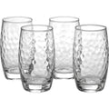 Activepl Dimplecrest Hammered Glass Tumblers Clear 13 oz Set of 4 - Product view
