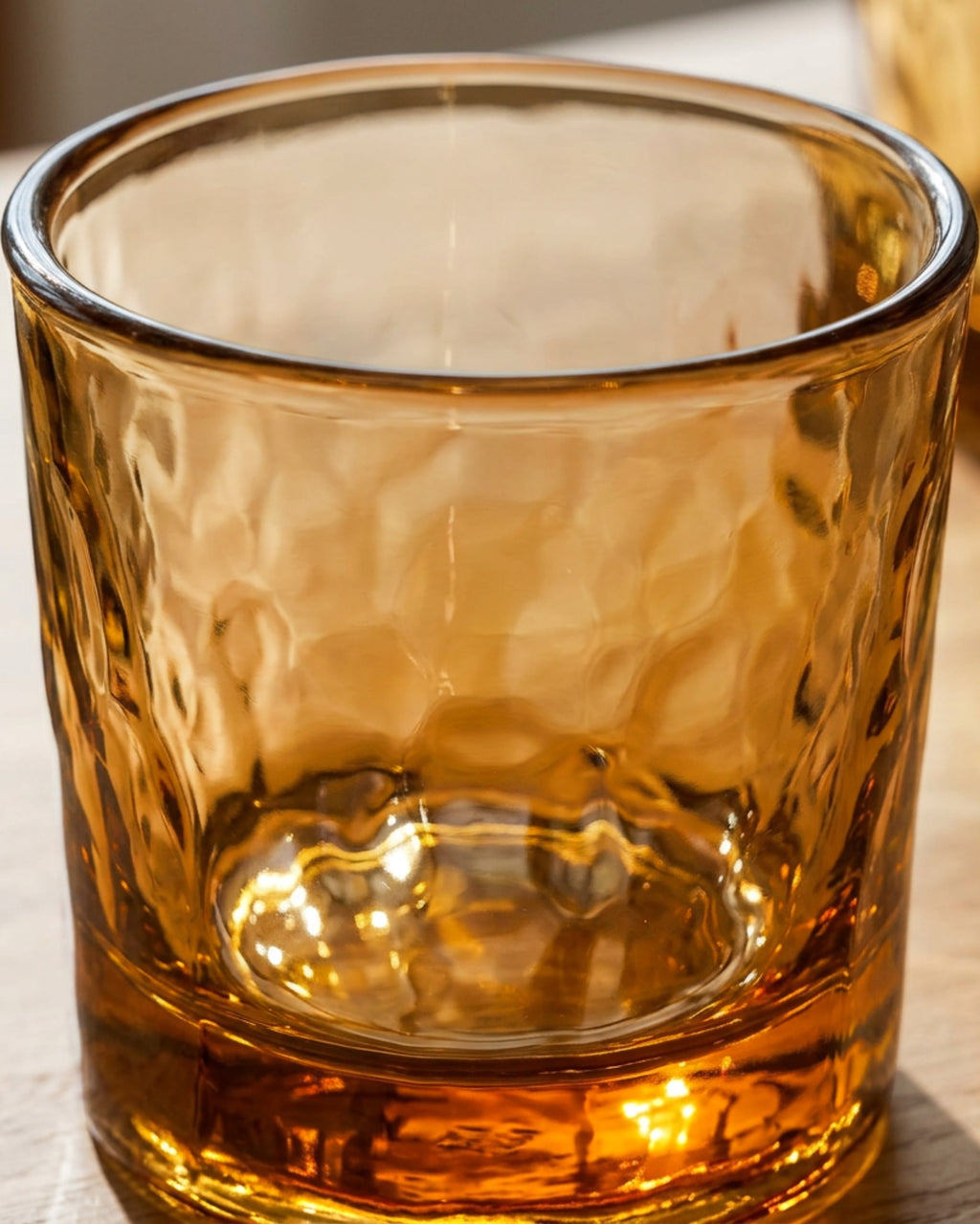 Activepl Hammered Glass Drinking Cups Amber 10 oz Set of 6