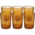 Activepl Hammered Glass Drinking Cups Amber 10 oz Set of 6