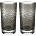 Activepl Hammered Glass Tumblers Smoke 14 oz Set of 2