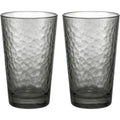 Activepl Pebblewave Hammered Glass Tumblers Smoke 14 oz Set of 2 - Product view