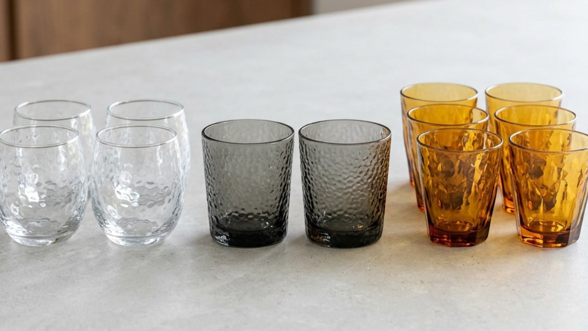 Activepl Hammered Glass Drinking Tumblers